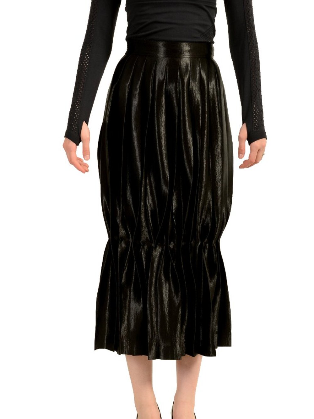 Scuderia Ferrari Women's Liquid Shiny Satin Midi Skirt US S IT 40